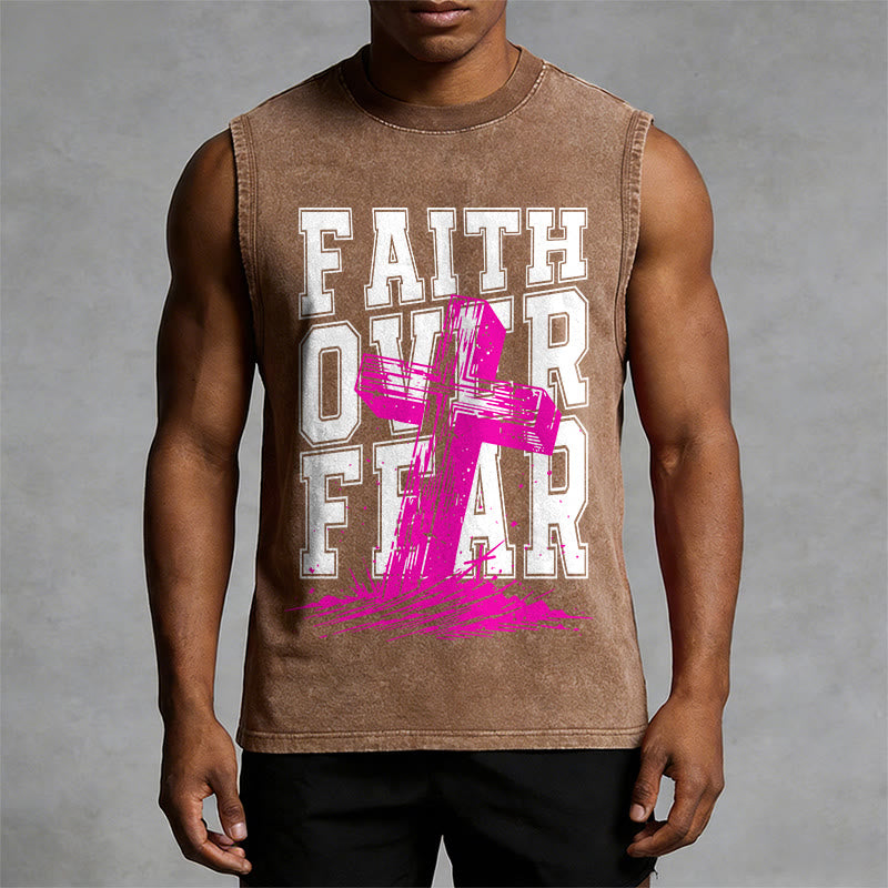 Christianartworkshop GLAUBE ÜBER ANGST Unisex-Tanktop (gewaschen) - image 4