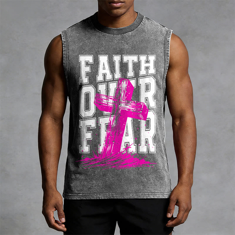 Christianartworkshop GLAUBE ÜBER ANGST Unisex-Tanktop (gewaschen) - image 7