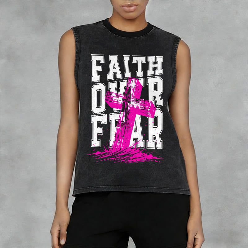 Christianartworkshop GLAUBE ÜBER ANGST Unisex-Tanktop (gewaschen) - image 2