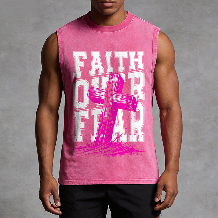 Christianartworkshop GLAUBE ÜBER ANGST Unisex-Tanktop (gewaschen) - image 13