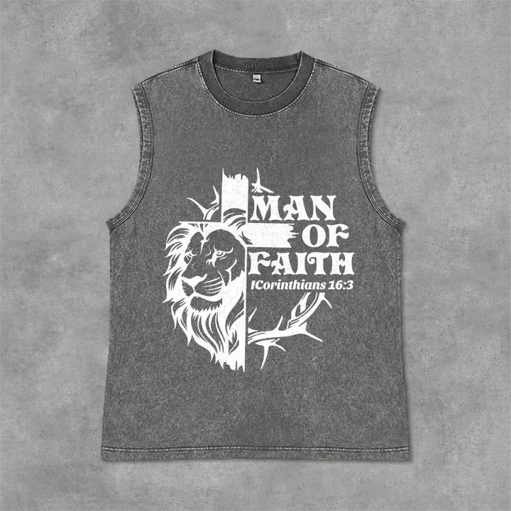 Christianartworkshop MAN OF FAITH Unisex-Tanktop (gewaschen) - Grau - 2XL - image 9