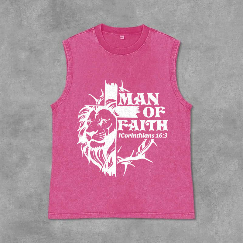 Christianartworkshop MAN OF FAITH Unisex-Tanktop (gewaschen) - Rosa - 2XL - image 12