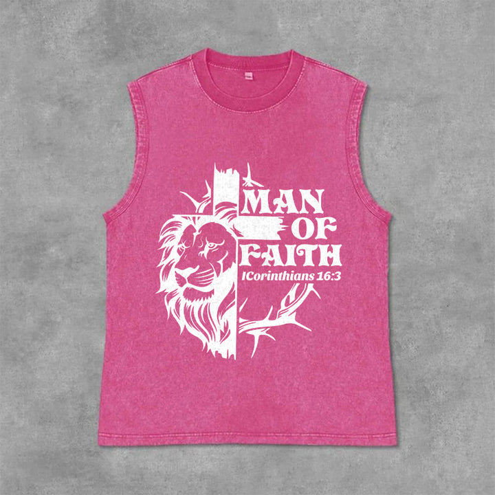 Christianartworkshop MAN OF FAITH Unisex-Tanktop (gewaschen) - Rosa - 2XL - image 12