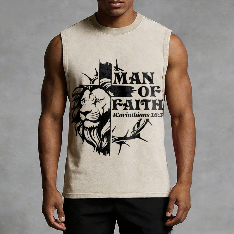 Christianartworkshop MAN OF FAITH Unisex-Tanktop (gewaschen) - image 1
