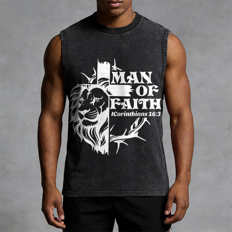 Christianartworkshop MAN OF FAITH Unisex-Tanktop (gewaschen) - image 4