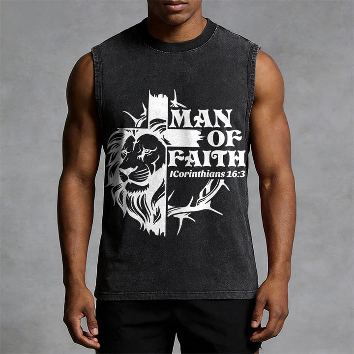 Christianartworkshop MAN OF FAITH Unisex-Tanktop (gewaschen) - image 4