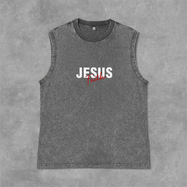 Christianartworkshop ALL WE NEED IS JESUS ​​Unisex Washed Tank Top - image 29