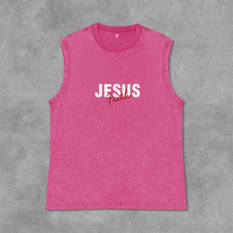 Christianartworkshop ALL WE NEED IS JESUS ​​Unisex Washed Tank Top - image 22