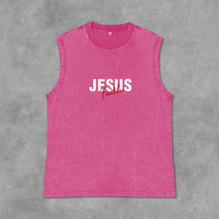 Christianartworkshop ALL WE NEED IS JESUS ​​Unisex Washed Tank Top - image 22