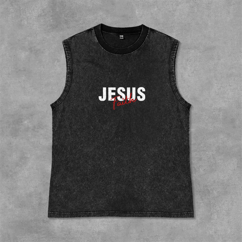 Christianartworkshop ALL WE NEED IS JESUS ​​Unisex Washed Tank Top - image 15