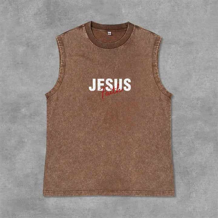 Christianartworkshop ALL WE NEED IS JESUS ​​Unisex Washed Tank Top - image 1
