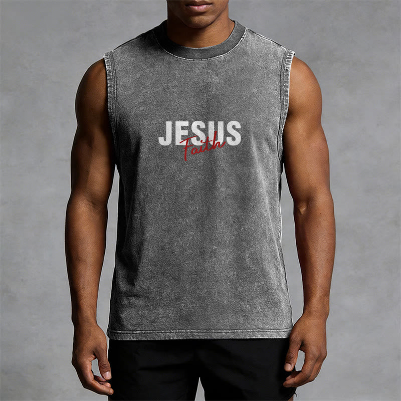 Christianartworkshop ALL WE NEED IS JESUS ​​Unisex Washed Tank Top - image 30