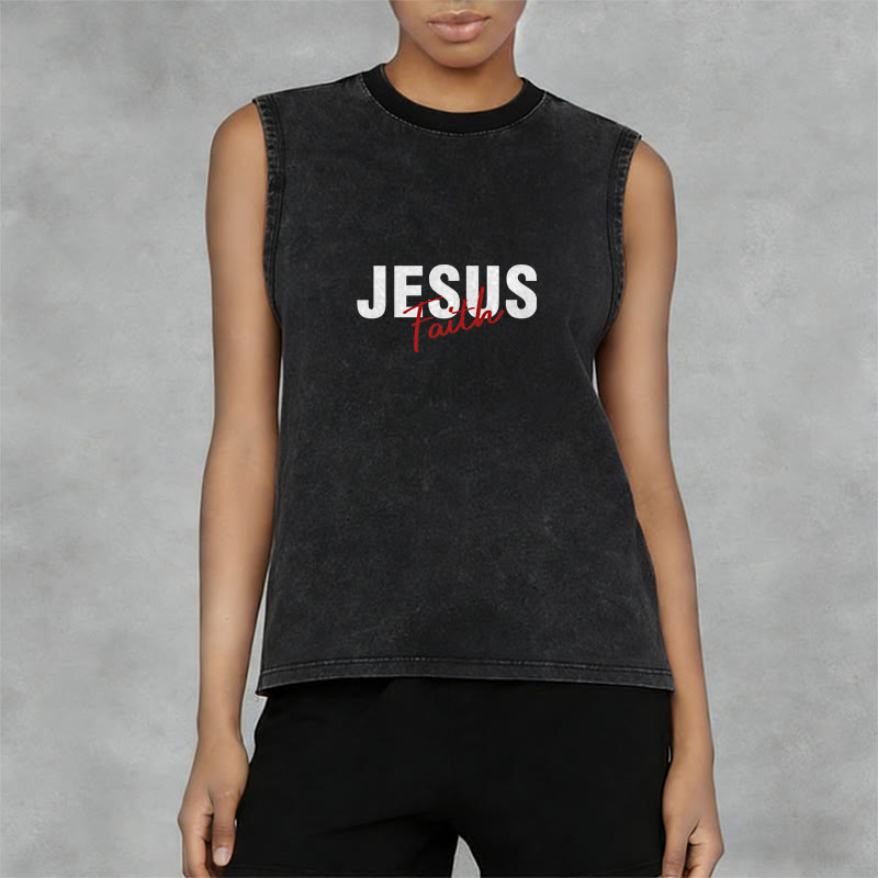 Christianartworkshop ALL WE NEED IS JESUS ​​Unisex Washed Tank Top - image 17