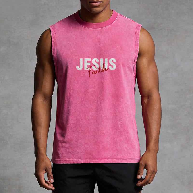 Christianartworkshop ALL WE NEED IS JESUS ​​Unisex Washed Tank Top - image 23
