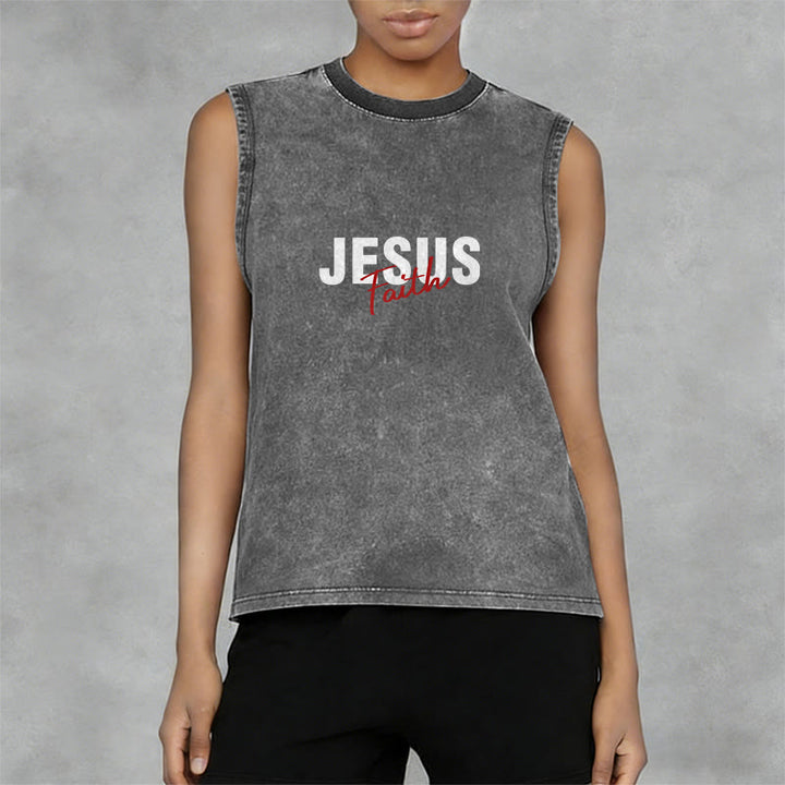 Christianartworkshop ALL WE NEED IS JESUS ​​Unisex Washed Tank Top - image 31