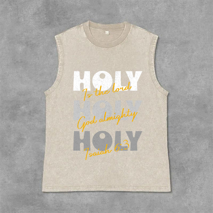 Christianartworkshop Heilige Heilige Heilige Unisex-Tanktop - Beige - 2XL - image 3