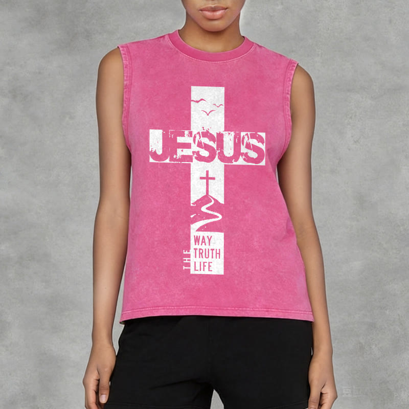 Christianartworkshop Jesus – Der Weg, die Wahrheit, das Leben Unisex-Tanktop - image 14