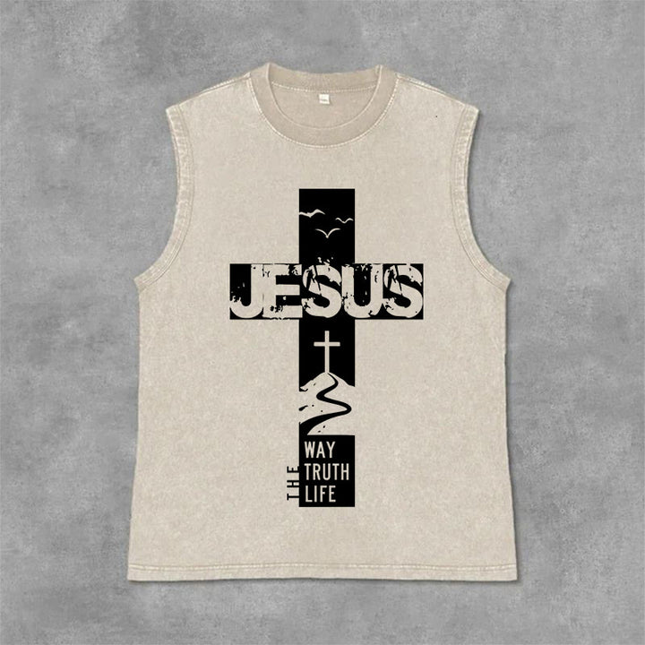Christianartworkshop Jesus – Der Weg, die Wahrheit, das Leben Unisex-Tanktop - Beige - 2XL - image 6