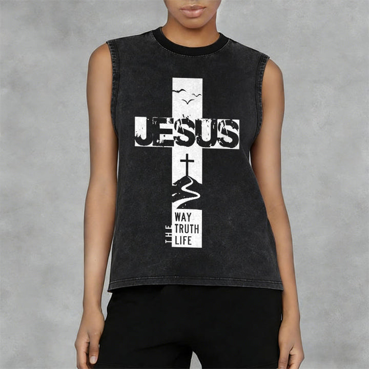 Christianartworkshop Jesus – Der Weg, die Wahrheit, das Leben Unisex-Tanktop - image 11