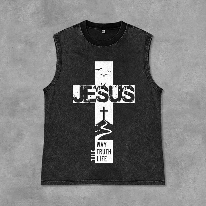 Christianartworkshop Jesus – Der Weg, die Wahrheit, das Leben Unisex-Tanktop - Schwarz - 2XL - image 9