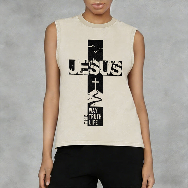 Christianartworkshop Jesus – Der Weg, die Wahrheit, das Leben Unisex-Tanktop - image 8