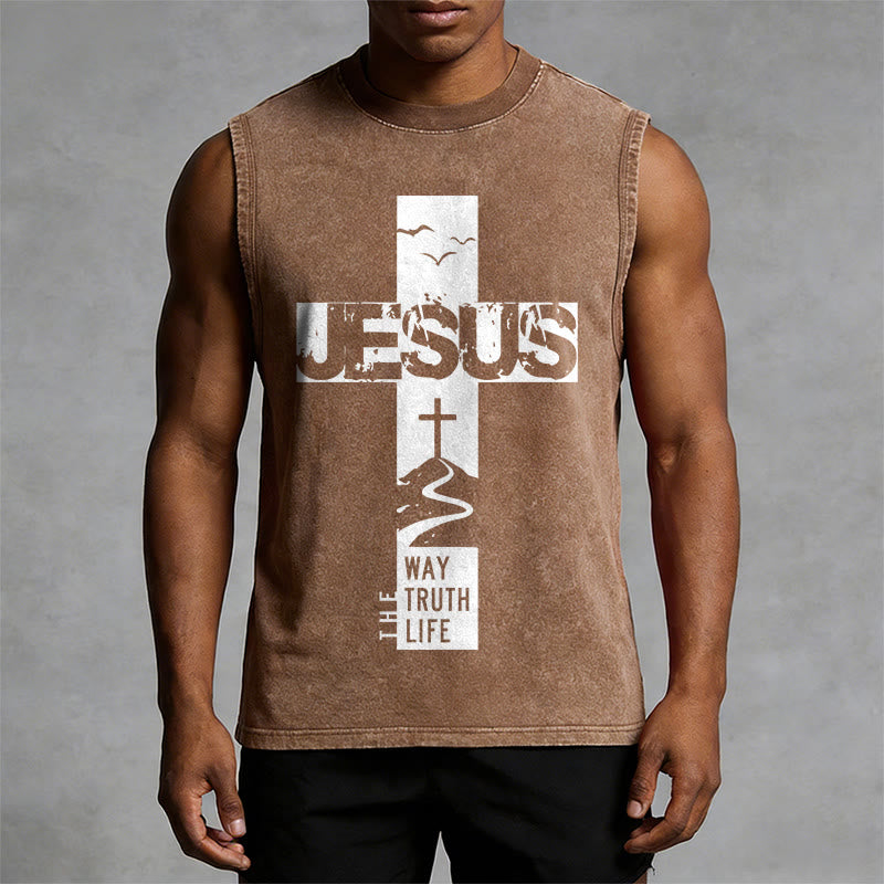 Christianartworkshop Jesus – Der Weg, die Wahrheit, das Leben Unisex-Tanktop - image 1