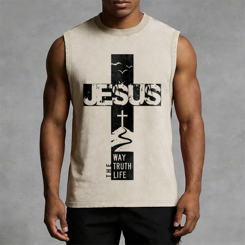 Christianartworkshop Jesus – Der Weg, die Wahrheit, das Leben Unisex-Tanktop - image 7