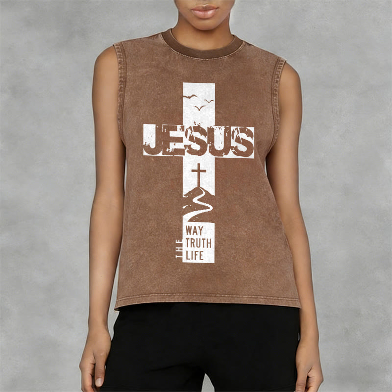 Christianartworkshop Jesus – Der Weg, die Wahrheit, das Leben Unisex-Tanktop - image 2