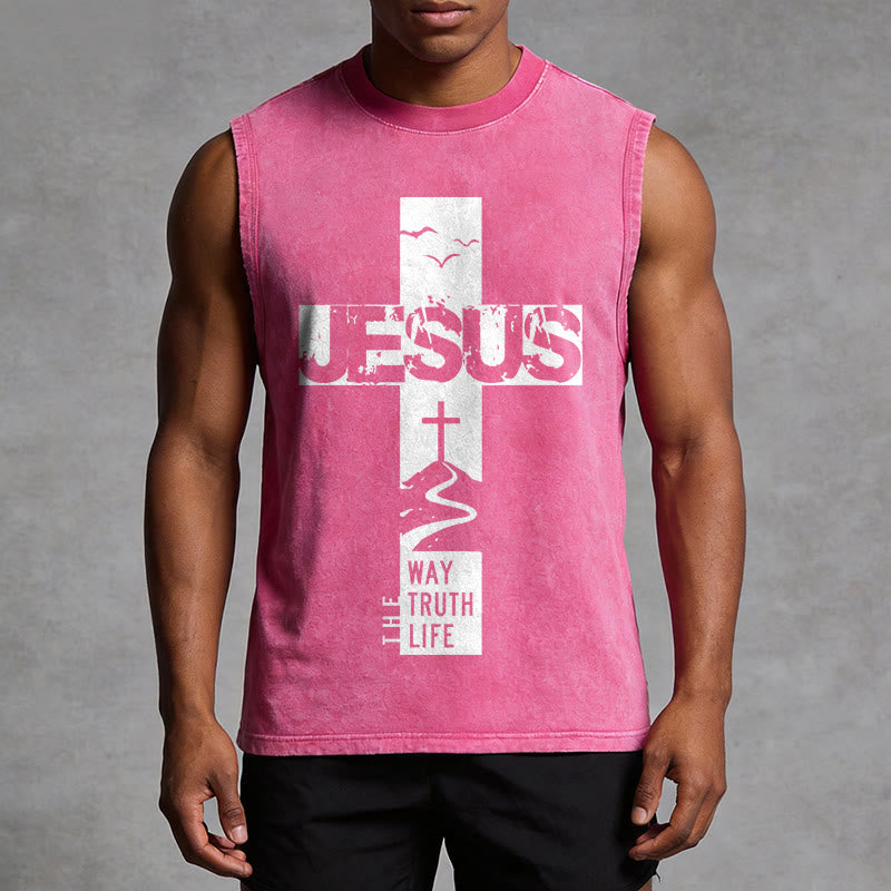 Christianartworkshop Jesus – Der Weg, die Wahrheit, das Leben Unisex-Tanktop - image 13