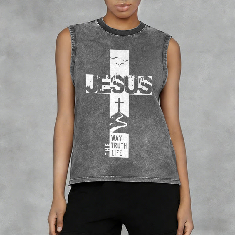 Christianartworkshop Jesus – Der Weg, die Wahrheit, das Leben Unisex-Tanktop - image 5