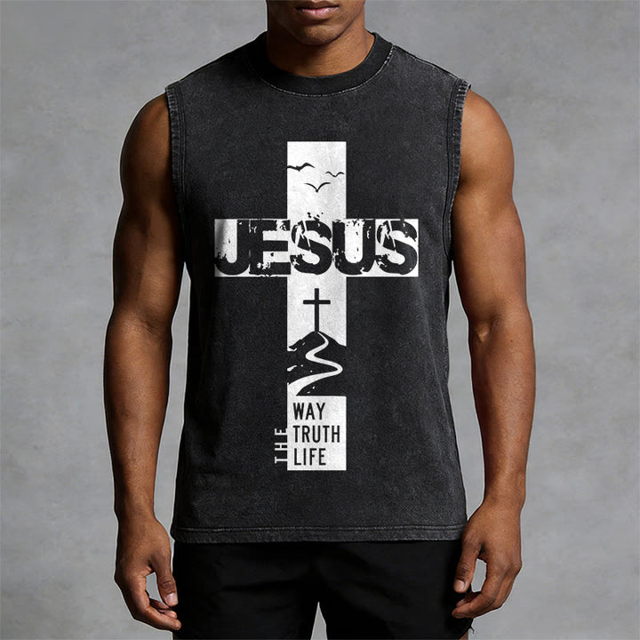 Christianartworkshop Jesus – Der Weg, die Wahrheit, das Leben Unisex-Tanktop - image 10