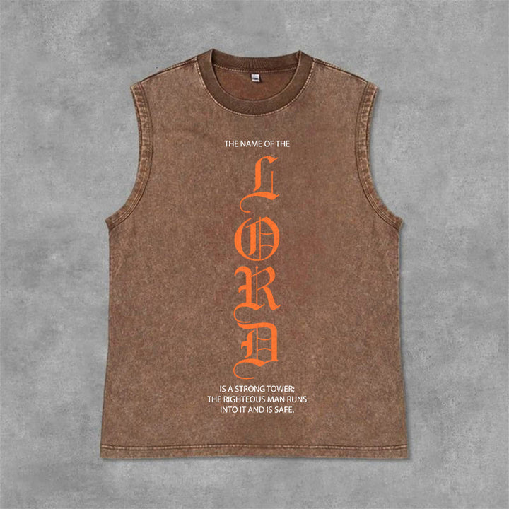 Christianartworkshop LORD Unisex-Tanktop (gewaschen) - Braun - 2XL - image 3