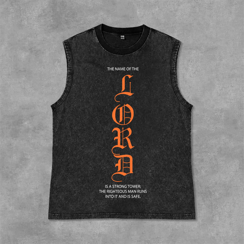Christianartworkshop LORD Unisex-Tanktop (gewaschen) - Schwarz - 2XL - image 9
