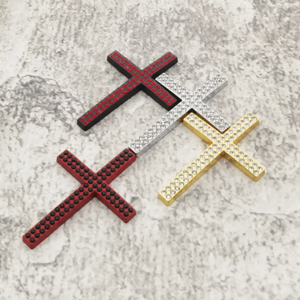 Christianartworkshop Robuster Autoaufkleber mit Metallkreuz: Erinnert an seine stille Führung auf dem Weg - 1 Set leuchtendes Kreuz (4 Farben) - image 14