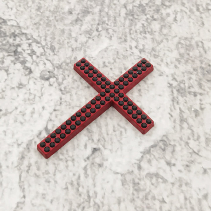 Christianartworkshop Robuster Autoaufkleber mit Metallkreuz: Erinnert an seine stille Führung auf dem Weg - Rot# (4er-Set) - image 17