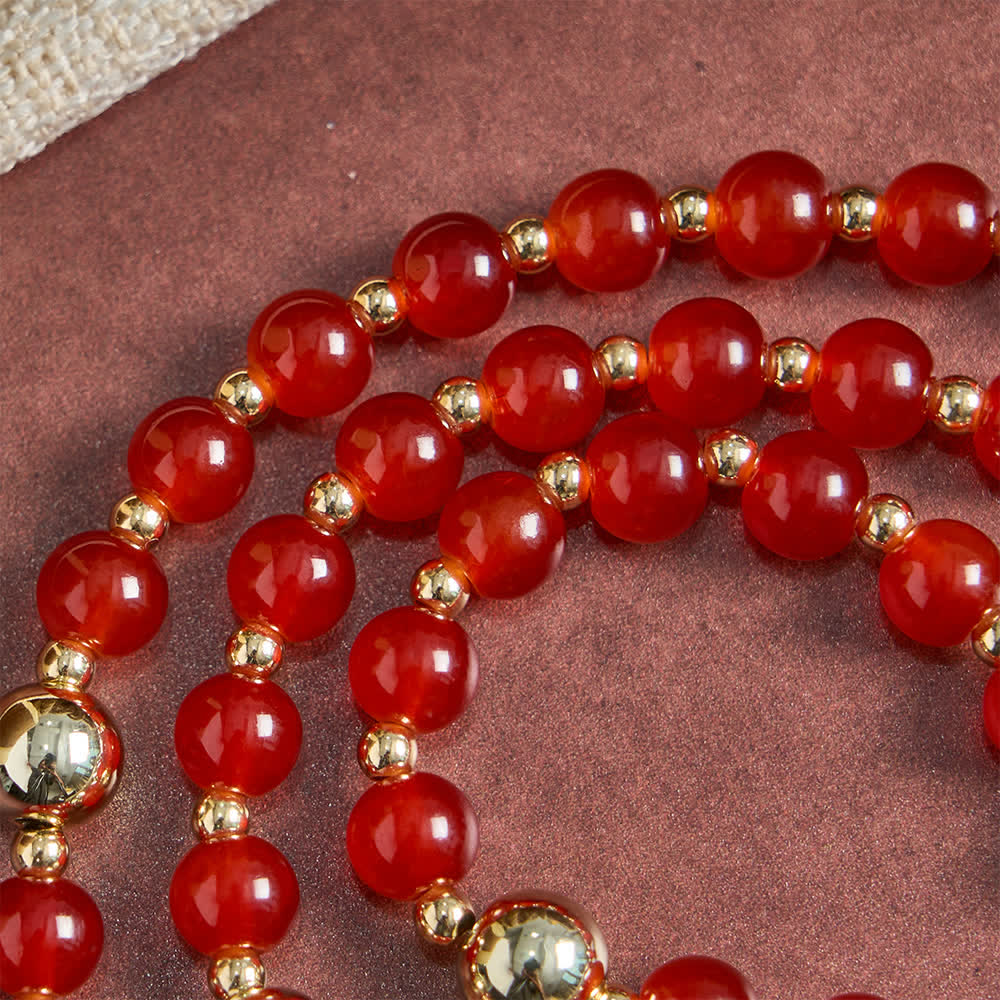 Christianartworkshop Rosenkranz der Göttlichen Liebe mit dem Heiligen Herzen Jesu, elegantem rotem Glas und goldenem Kruzifix - image 6