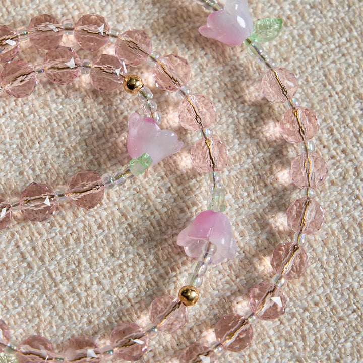 Christianartworkshop Rosenkranz mit Maiglöckchenmotiv, Marienverzierungen und rosa Perlen - image 7