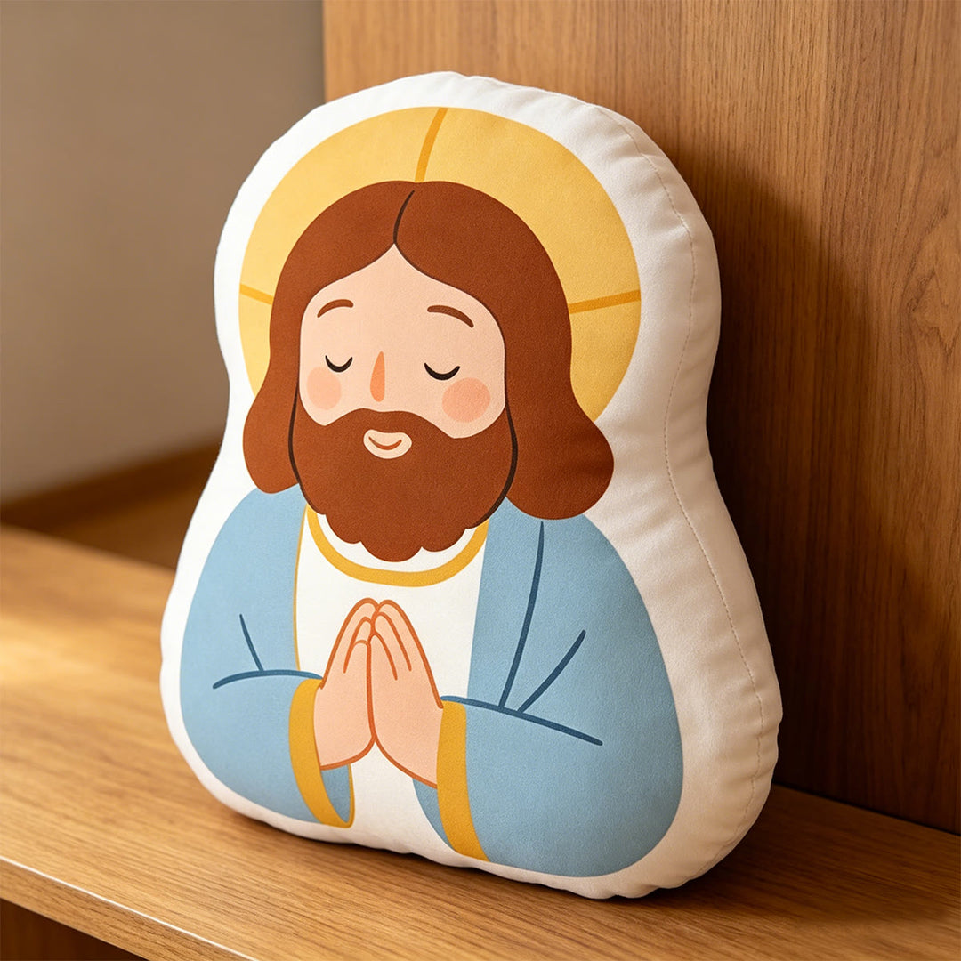 Christianartworkshop Kissen mit der Figur „Unsere Liebe Frau mit Lamm“: Symbol für zärtliche mütterliche Fürsorge und sanften Segen - image 8