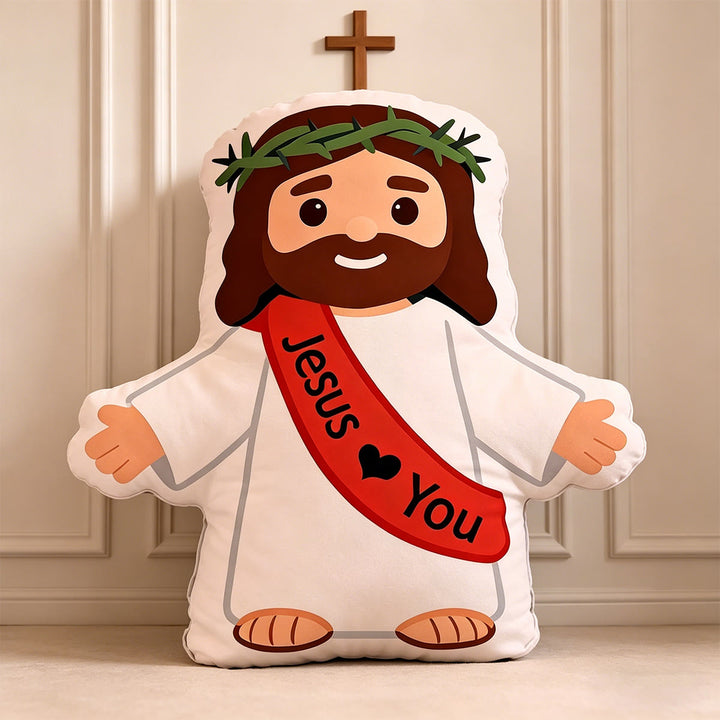 Christianartworkshop Dornenkrone-Jesus-Kissen mit offenen Armen: Eine warme Erinnerung an unendliche Liebe und Fürsorge - image 3