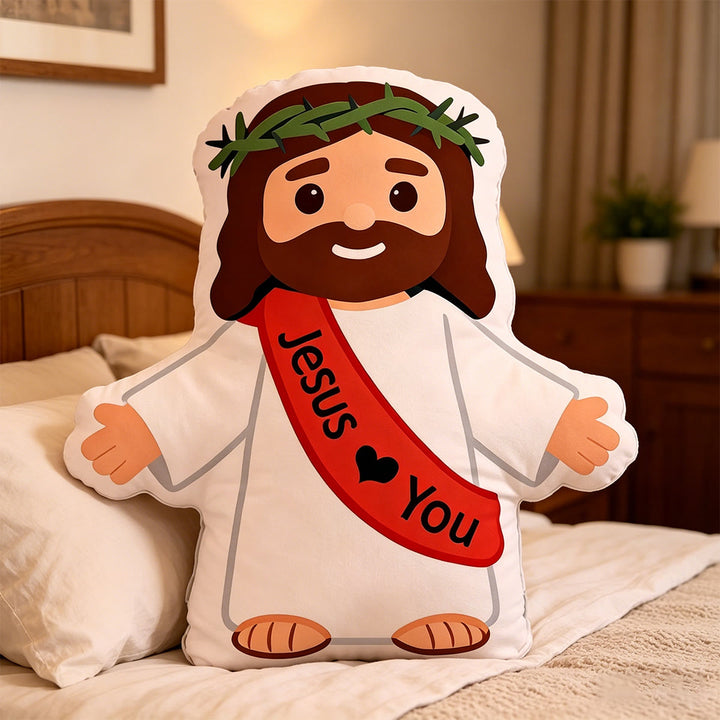 Christianartworkshop Dornenkrone-Jesus-Kissen mit offenen Armen: Eine warme Erinnerung an unendliche Liebe und Fürsorge - image 4