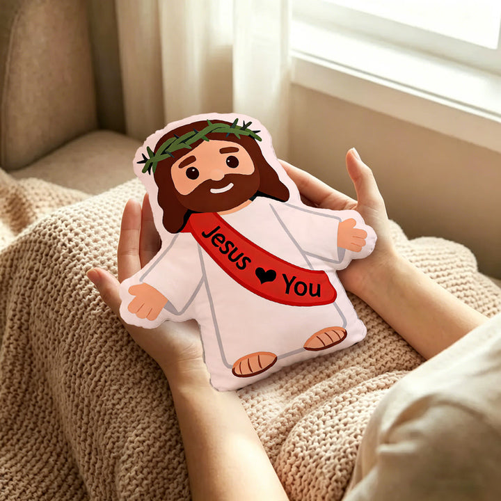 Christianartworkshop Dornenkrone-Jesus-Kissen mit offenen Armen: Eine warme Erinnerung an unendliche Liebe und Fürsorge - image 1