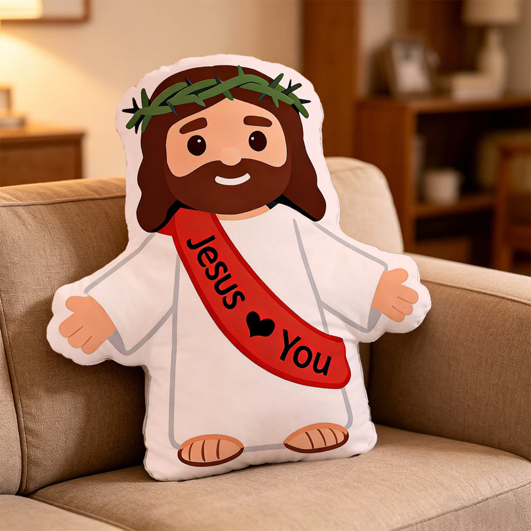 Christianartworkshop Dornenkrone-Jesus-Kissen mit offenen Armen: Eine warme Erinnerung an unendliche Liebe und Fürsorge - image 2