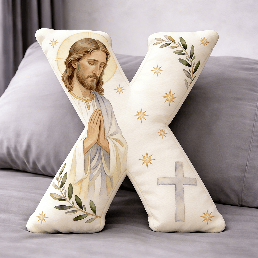 Christianartworkshop Kissen in Form eines betenden Jesuskreuzes: Symbol für andächtiges Gebet und zeitlosen Glauben - 24 Zoll (60 cm) - X - image 23