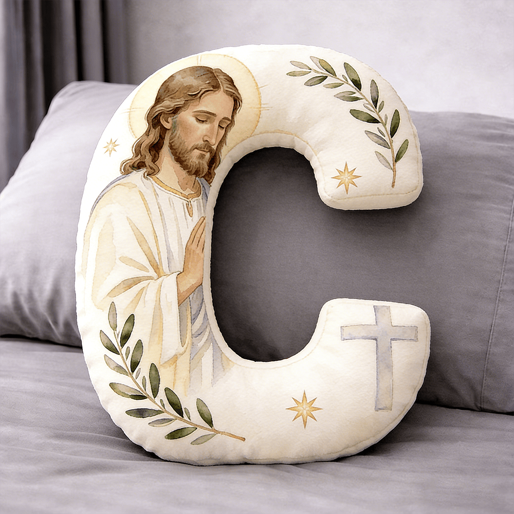 Christianartworkshop Kissen in Form eines betenden Jesuskreuzes: Symbol für andächtiges Gebet und zeitlosen Glauben - 24 Zoll (60 cm) - C - image 3
