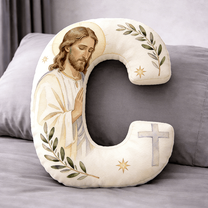 Christianartworkshop Kissen in Form eines betenden Jesuskreuzes: Symbol für andächtiges Gebet und zeitlosen Glauben - 24 Zoll (60 cm) - C - image 3