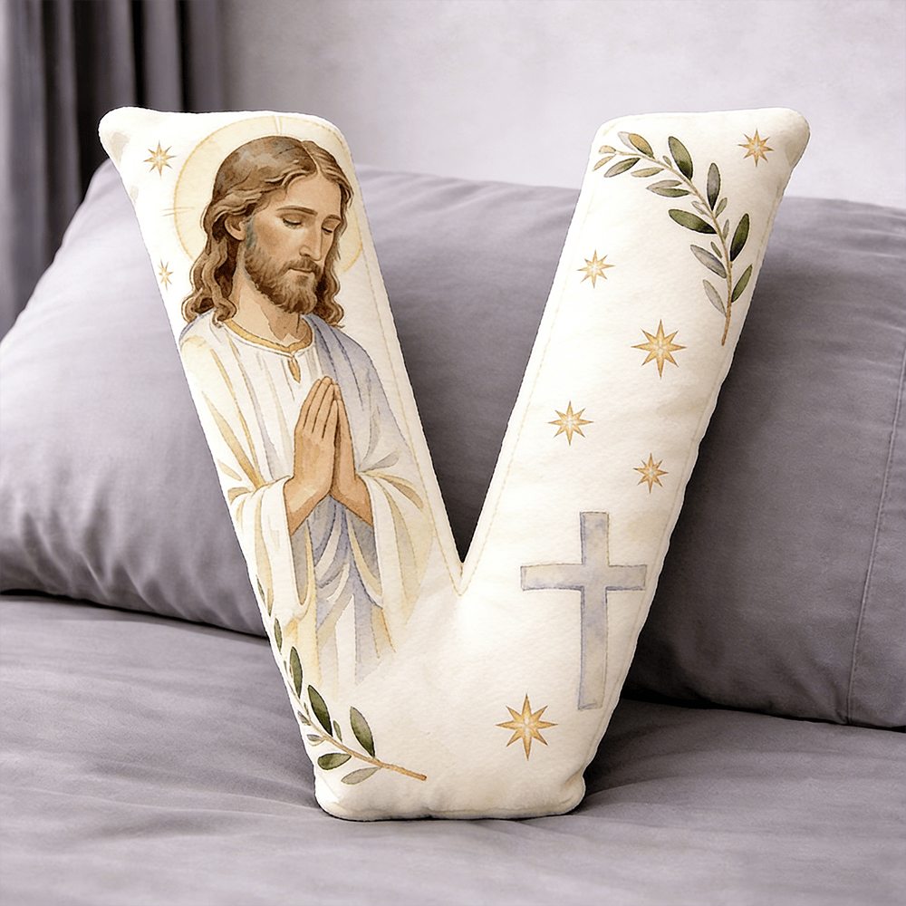 Christianartworkshop Kissen in Form eines betenden Jesuskreuzes: Symbol für andächtiges Gebet und zeitlosen Glauben - 24 Zoll (60 cm) - V - image 21
