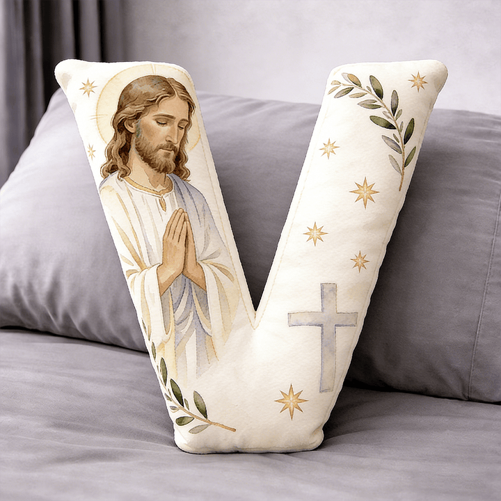 Christianartworkshop Kissen in Form eines betenden Jesuskreuzes: Symbol für andächtiges Gebet und zeitlosen Glauben - 24 Zoll (60 cm) - V - image 21