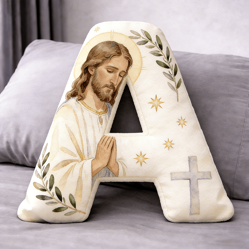 Christianartworkshop Kissen in Form eines betenden Jesuskreuzes: Symbol für andächtiges Gebet und zeitlosen Glauben - 24 Zoll (60 cm) - A - image 1