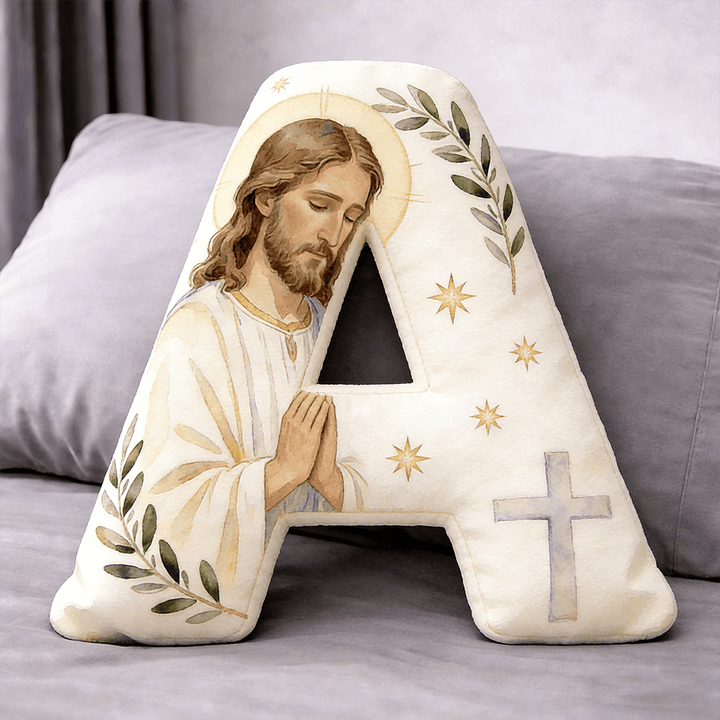 Christianartworkshop Kissen in Form eines betenden Jesuskreuzes: Symbol für andächtiges Gebet und zeitlosen Glauben - 24 Zoll (60 cm) - A - image 1