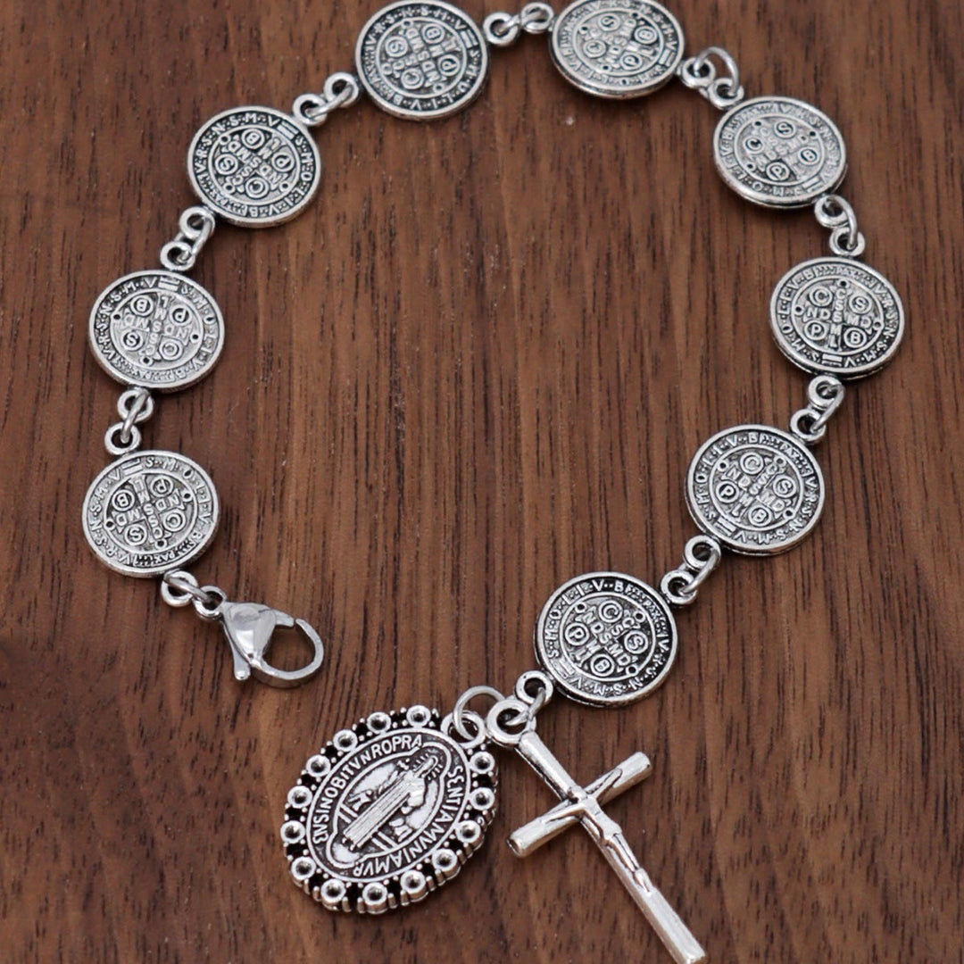 Christianartworkshop St.-Benedikt-Medaillenarmband mit Kruzifix-Anhänger: Heiliges Symbol göttlichen Schutzes - image 2